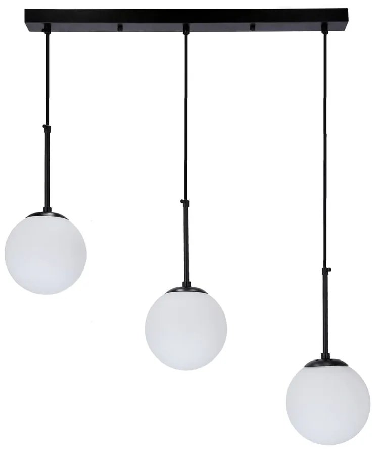 Czarna lampa wisząca ze szklanym kloszem 15x67 cm Pompei – Candellux Lighting