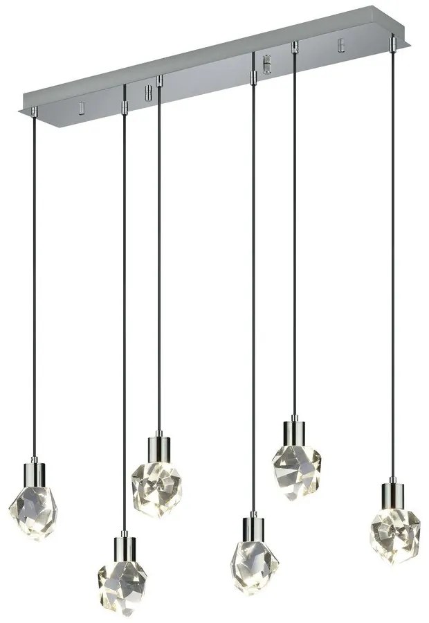 Lampa wisząca LED w kolorze srebra ze szklanym kloszem Verano – Trio Select