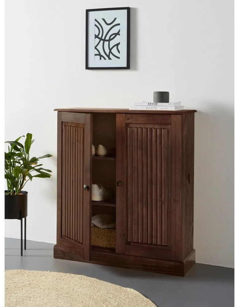 Brązowa szafka z litego drewna sosnowego 100x34 cm Mille – Støraa