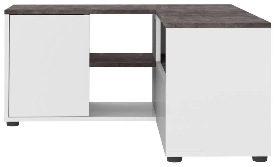 Biało-szara szafka pod TV w dekorze betonu 90x45 cm Angle – TemaHome