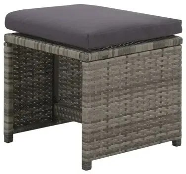 Szary zestaw mebli ogrodowych z poduszkami P2-L10