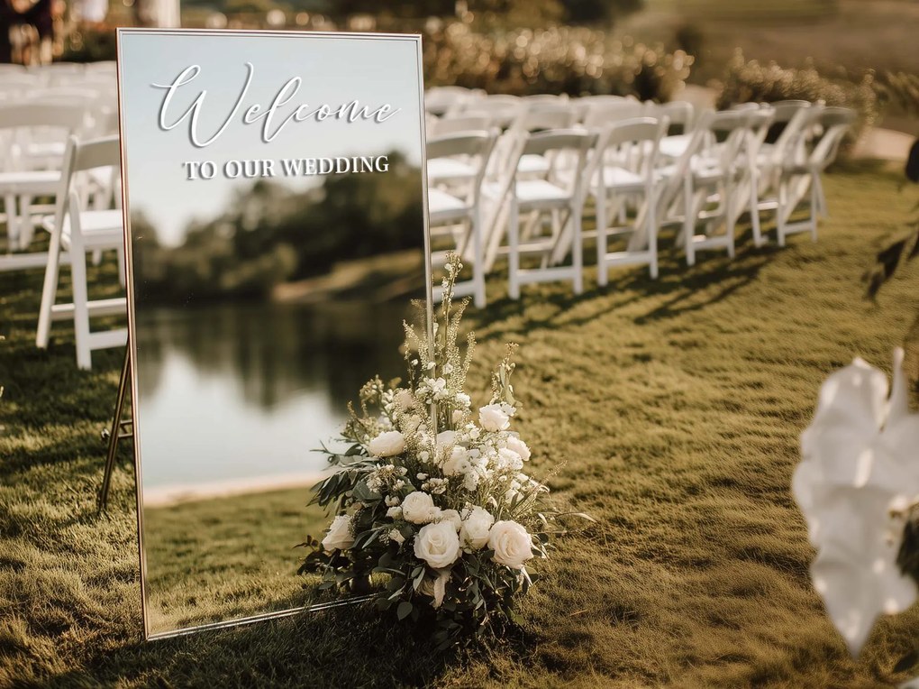Naklejka na lustro S13 – Welcome to our wedding