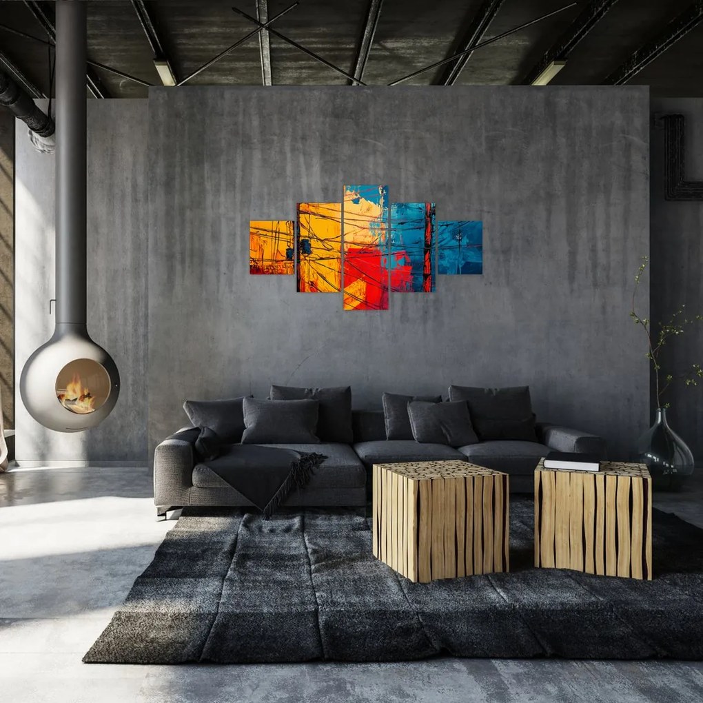 Obraz - Abstrakcyjne linie elektryczne (125x70 cm)