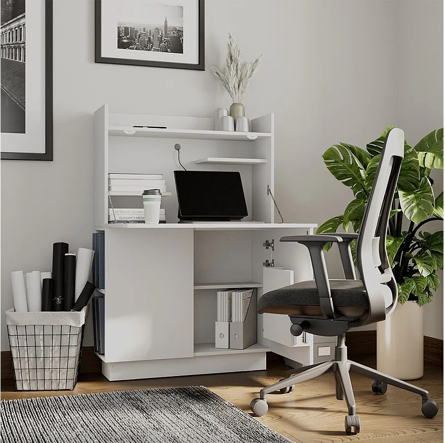 Biurko sekretarskie biały 85x27x118.9 alena