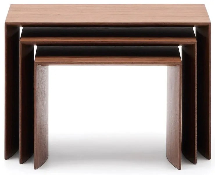 Stoliki zestaw 3 szt. w dekorze orzecha 40x60 cm Litto – Kave Home