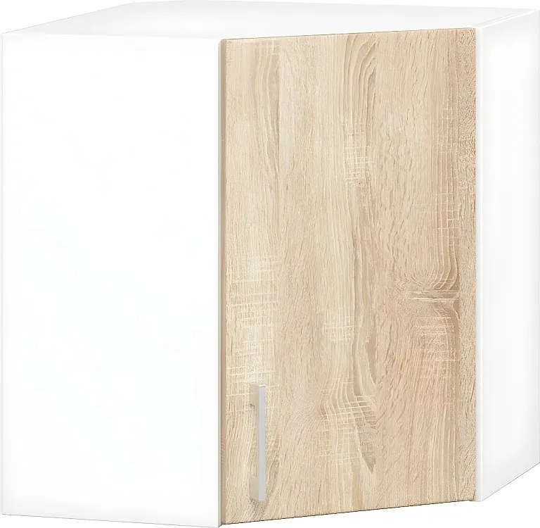 Szafka kuchenna narożna AKORD W60 system LIMA Biała 60 cm 1 drzwi kolor Dąb Sonoma mat 2 półki 60x30,5x58 cm