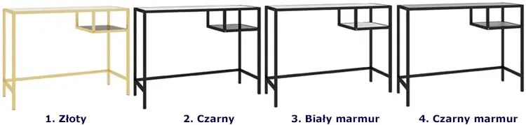 Metalowe biurko ze szklanym blatem czarny marmur - Gigrox