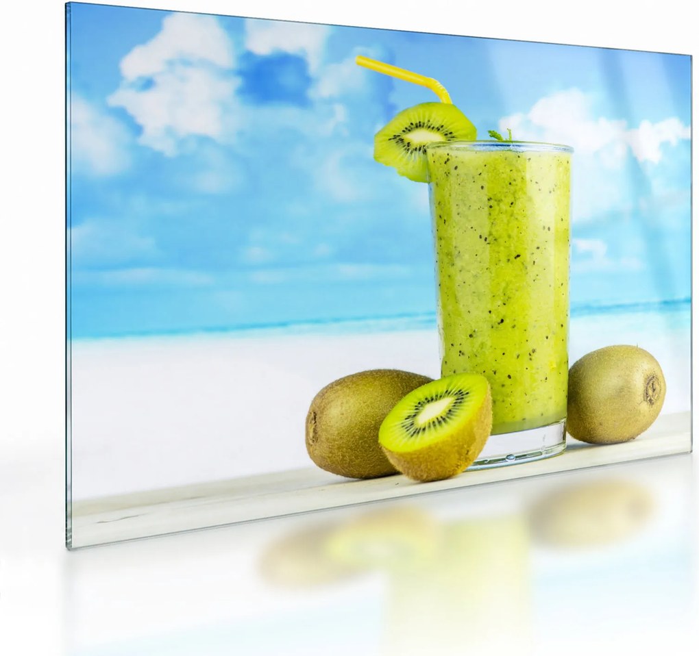 Obraz na szkle - smoothie z kiwi (70x50 cm)