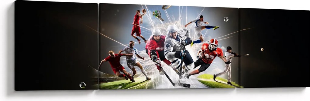 Obraz - Sportowcy (170x50 cm)