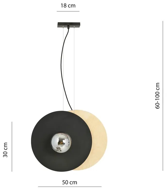 Nowoczesna wisząca lampa grafit - 3X D104 H2-K09