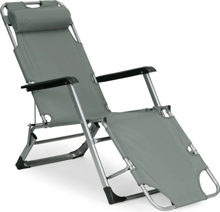 Składany leżak ogrodowy z regulacją Santora 010, szary