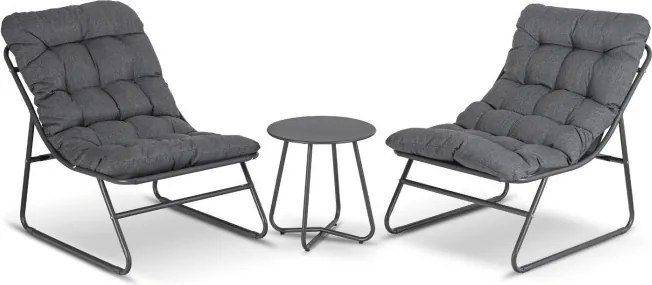 Zestaw Mebli Ogrodowych NIKEA Szary 2x Fotel Stolik Tarasowy Nowoczesny