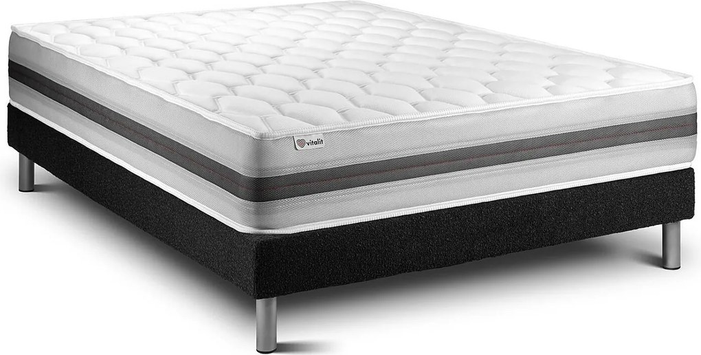 lózka z materacem VITAL SPRING RECOVER 135 x 200 cm Rama lózka Czarny