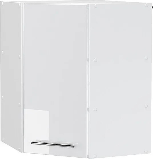 Szafka wisząca narożna biały wysoki połysk 57x34.1x72 fame-line