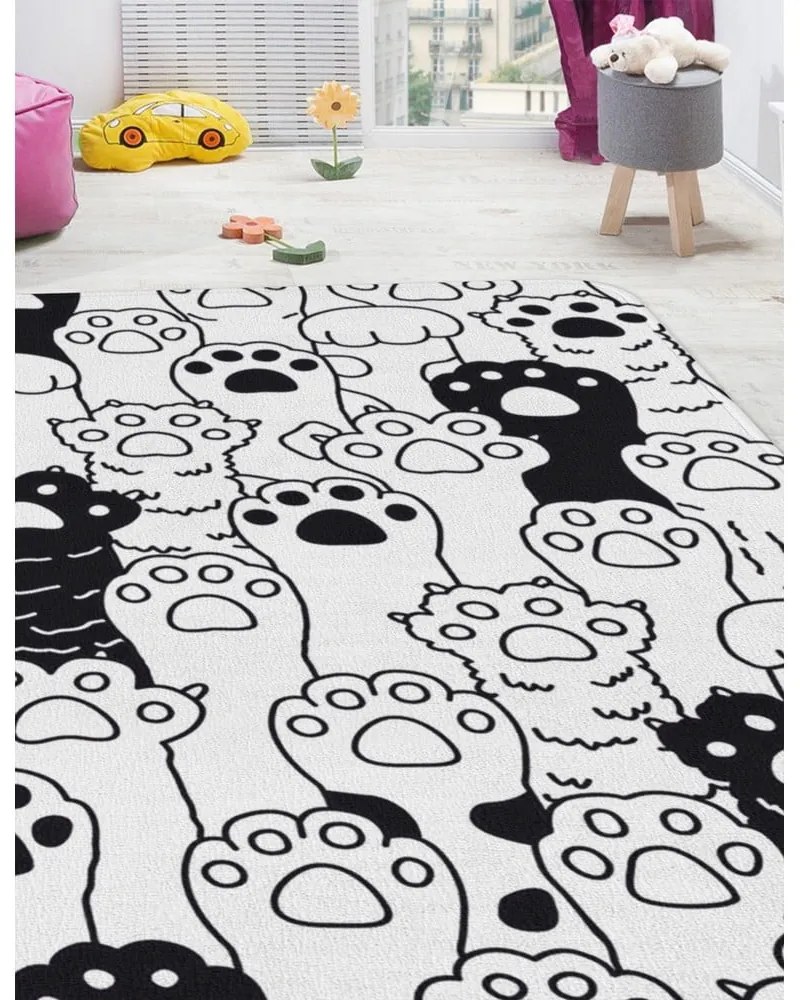 Czarno-biały dywan dziecięcy 80x140 cm Happy Paws – Oyo Concept