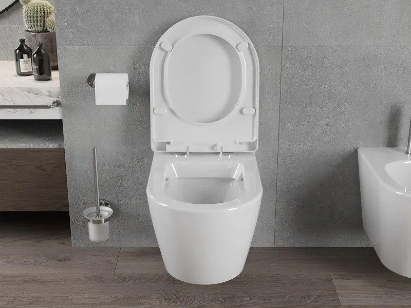 Mexen Rico miska wc z deską wolnoopadającą twarda, biała połysk - 30478000