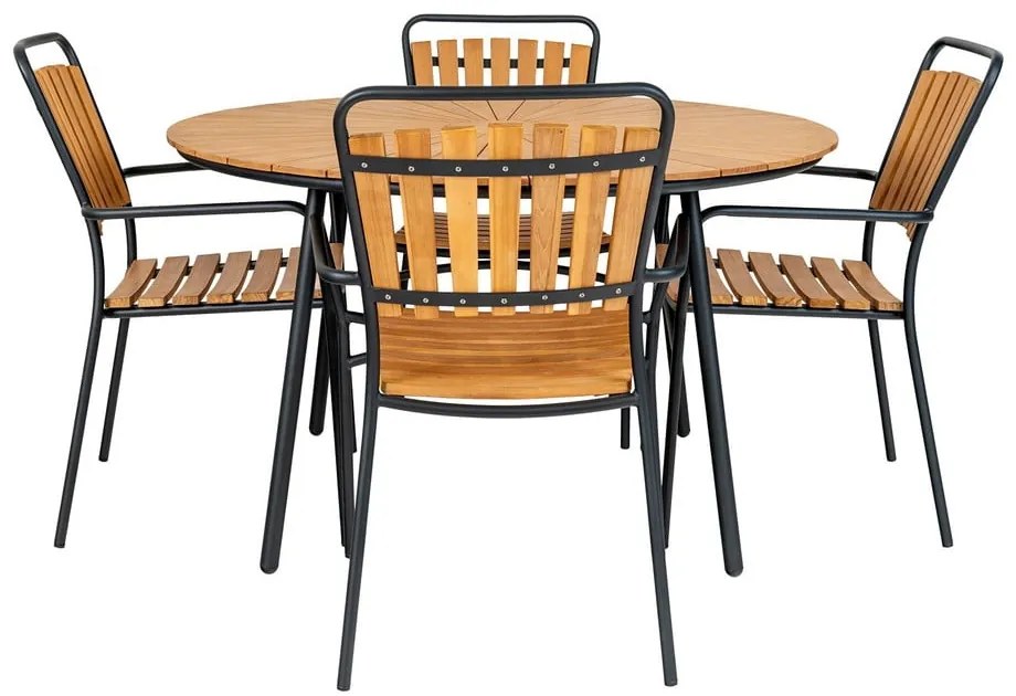 Okrągły stół ogrodowy z litego drewna tekowego ø 130 cm Cleveland – House Nordic