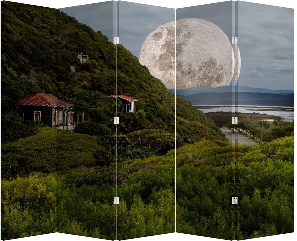 Parawan - Krajobraz z księżycem (210x170 cm)