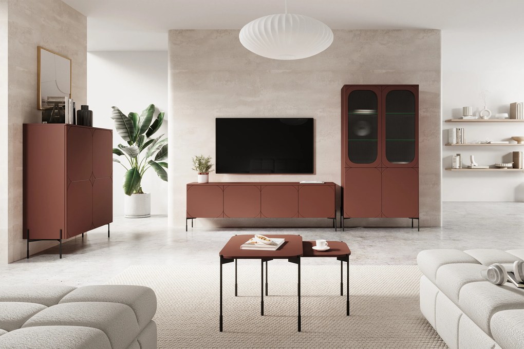 Witryna Sonatia 100 cm czterodrzwiowa - burgund