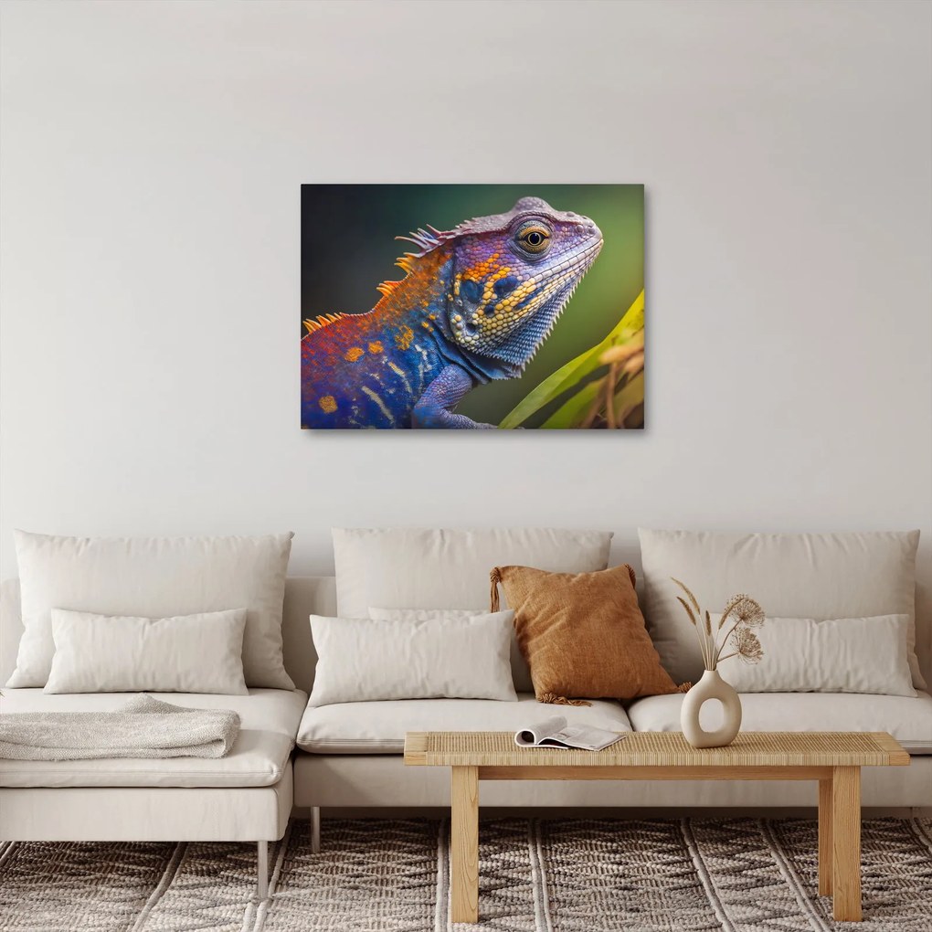 Obraz - Kolorowy legwan (70x50 cm)