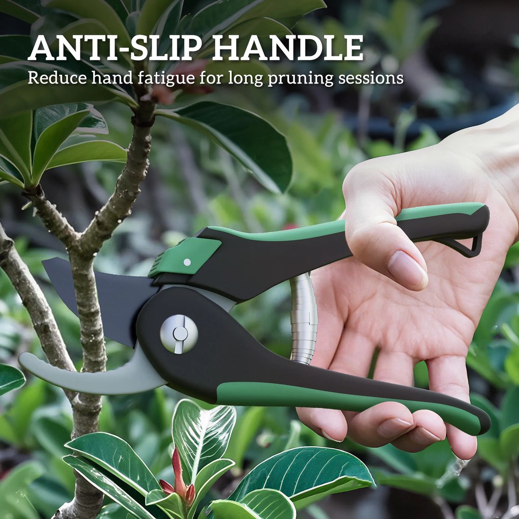 Outsunny Zestaw narzędzi ogrodowych 2 sztuki Narzędzia ogrodowe metalowe z nożycami ogrodowymi Zielony+Czarny