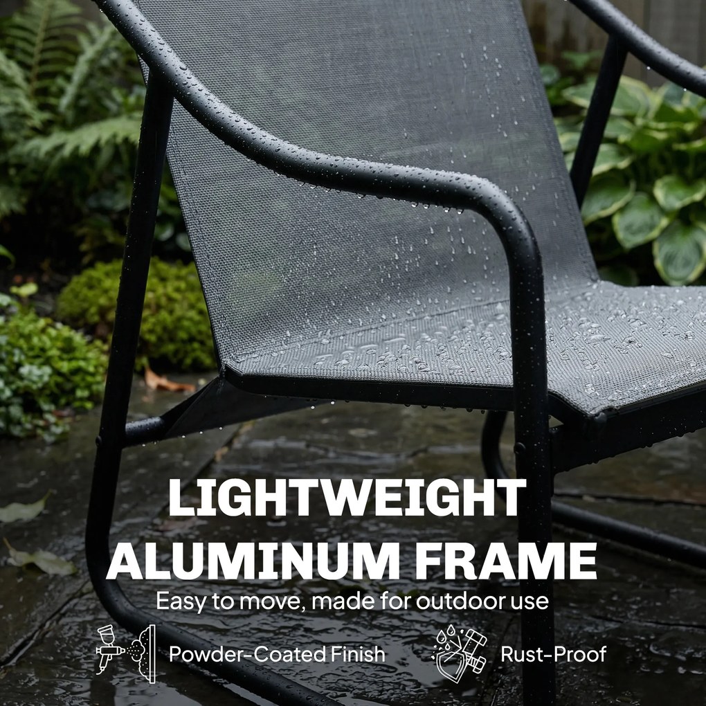Outsunny Fotel ogrodowy z poduszką, nowoczesna sofa na balkon, maks. obciążenie 120 kg, ciemnoszary | Aosom PL