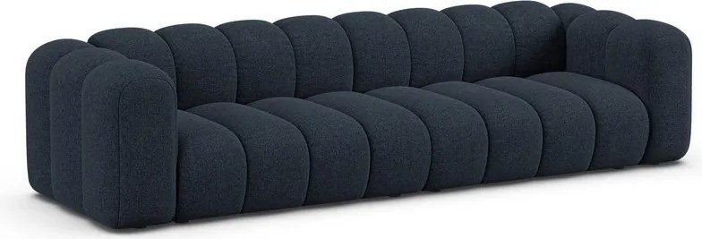 Ciemnoniebieska sofa z tkaniny szenilowej 290 cm Lupine – Micadoni