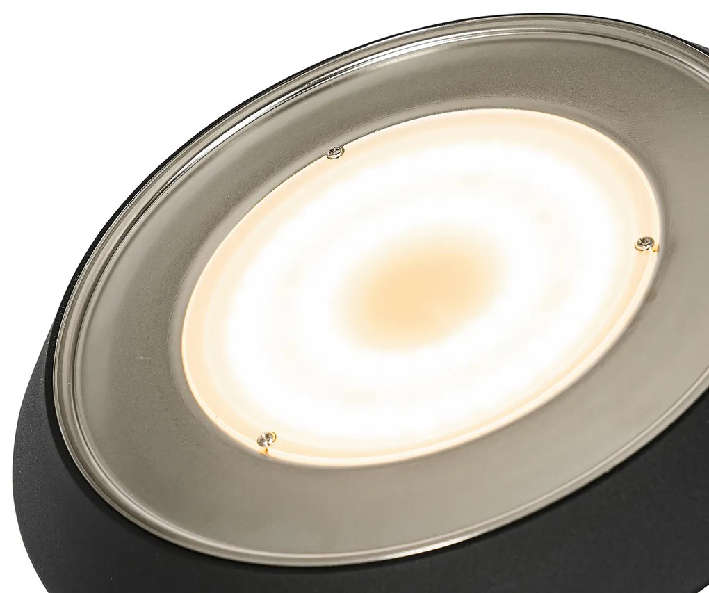 Lampa stojąca czarna w tym LED i ściemniacz z lampką do czytania - Fez Retro Oswietlenie wewnetrzne