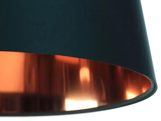 Zielona lampa wisząca stożek z wnętrzem rose gold - S403 Feso 3X