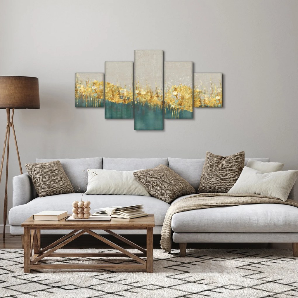 Obraz - Tekstura ze złotą dekoracją (125x70 cm)