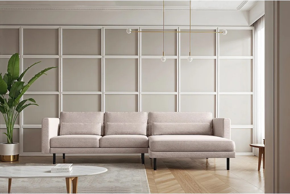 Narożnik w kształcie L Dani L, tkanina Verita, Beżowy, Prawy