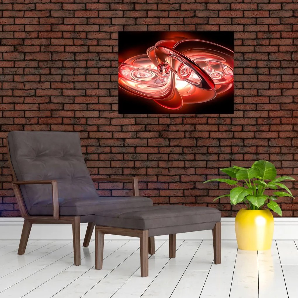 Obraz - czerwone kształty (70x50 cm)