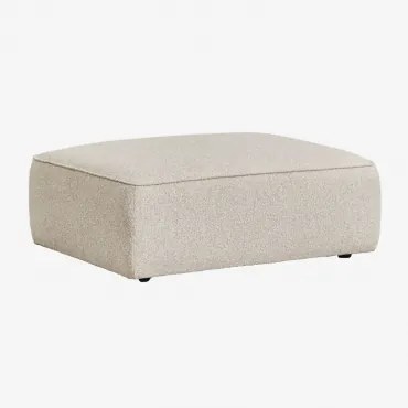 Sofa Modułowa Tapicerowana Cardea Pufa Tkanina Bouclé W Kolorze Kremowo-beżowym - Sklum