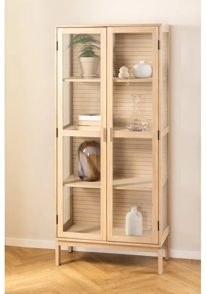 Witryna w dekorze dębu 80x180 cm Linley – Actona