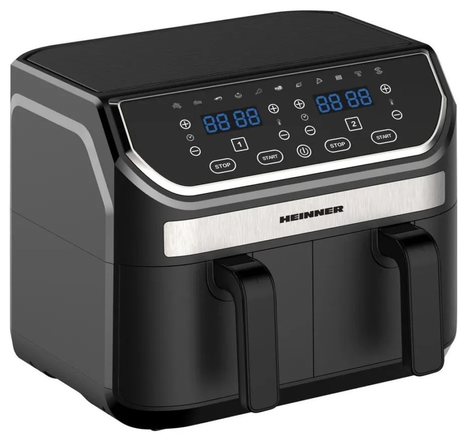 Heinner HAF-KDB1700BK - Podwójna frytkownica na gorące powietrze 8,5 l 1700W/230V czarna