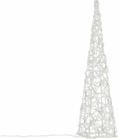 Świąteczna piramida akrylowa 60 cm - zimna biel, na baterie
