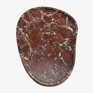Taca Dekoracyjna Z Marmuru Orivando Marmur W Kolorze Wina Czerwonego & ↔︎ 35 Cm - Sklum