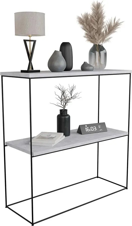 Konsola nowoczesna pod lustro beton + czarny  K3-B87