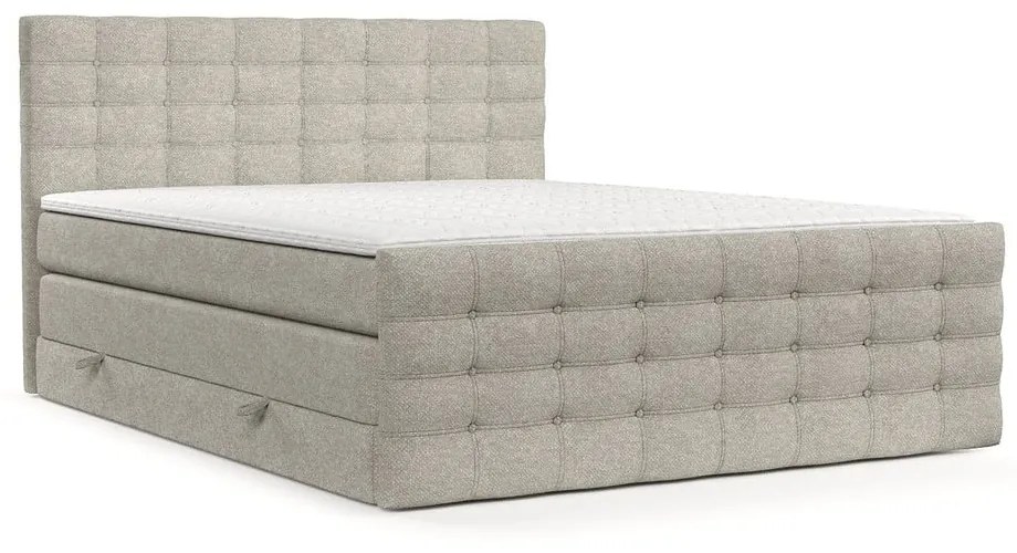 Beżowe łóżko boxspring ze schowkiem 160x200 cm Blend – Maison de Rêve