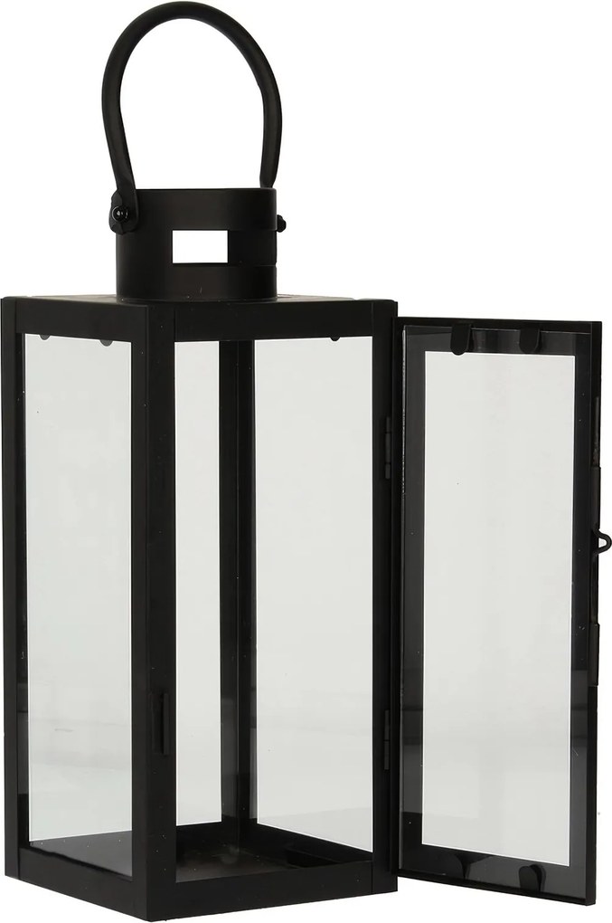 Lampion metalowy Elegance black wys. 30 cm