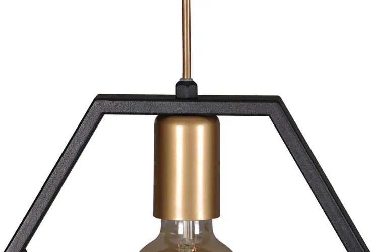 Czarno-złota lampa wisząca loftowa - S057-Weros