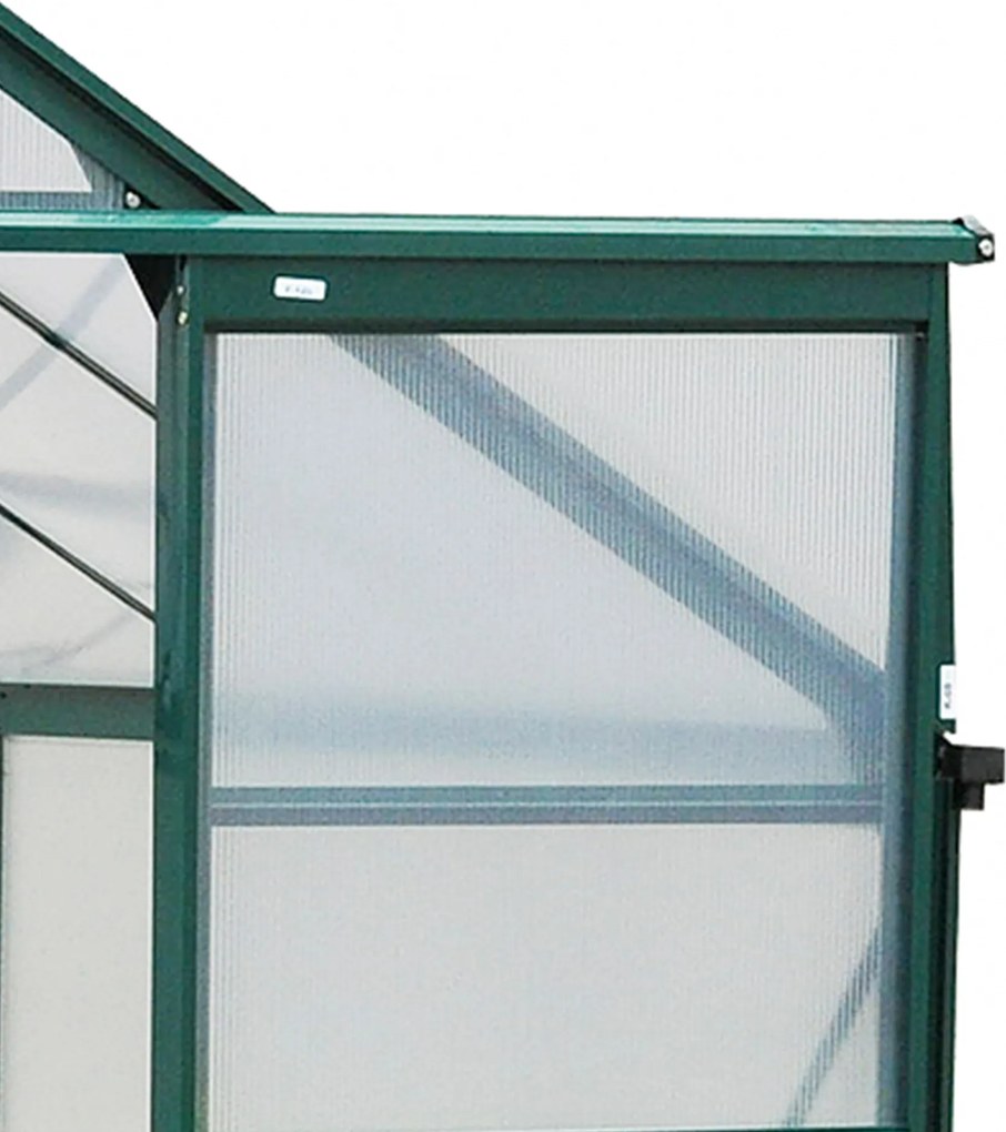 Outsunny Szklarnia z poliwęglanu z oknem dachowym i drzwiami przesuwnymi 190x252x201 cm | Aosom PL