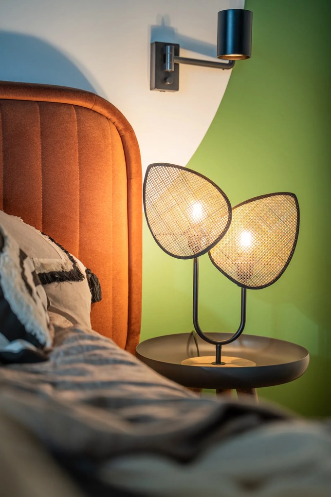 Lampa dekoracyjna OLME, rattanowa plecionka, wys. 44 cm