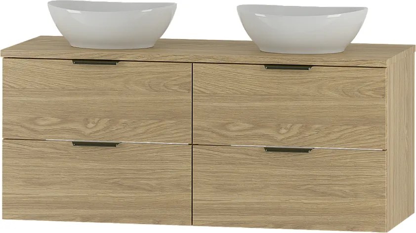 Zestaw do Łazienki 120cm Szafka Blat Umywalka Dąb Olejowany Pile