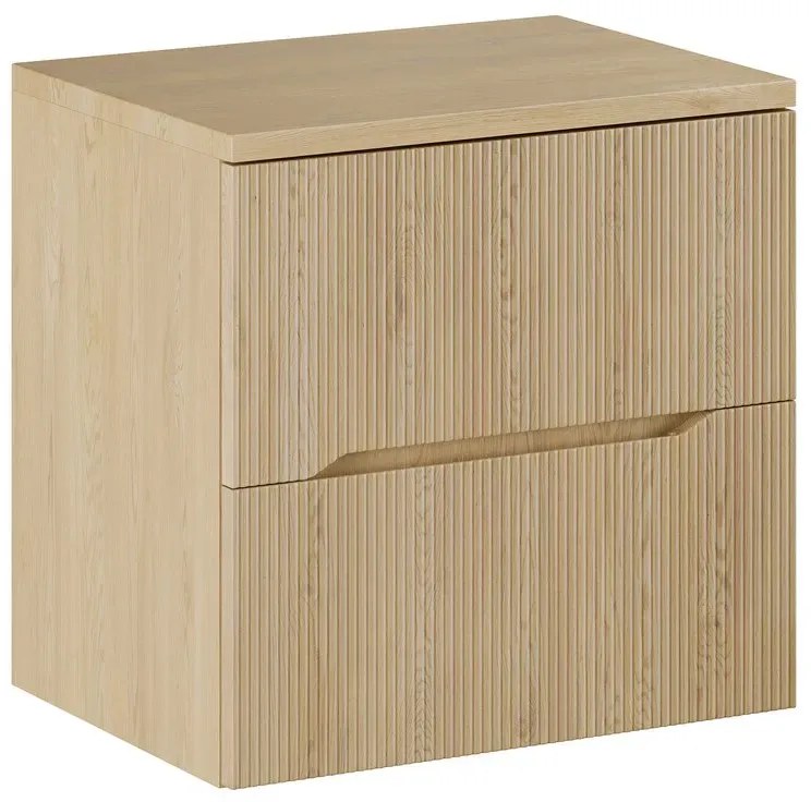 Szafka pod umywalkę NORDIC CREMONA 2S 60cm dąb cremona z umywalką nablatową WIKI COMAD