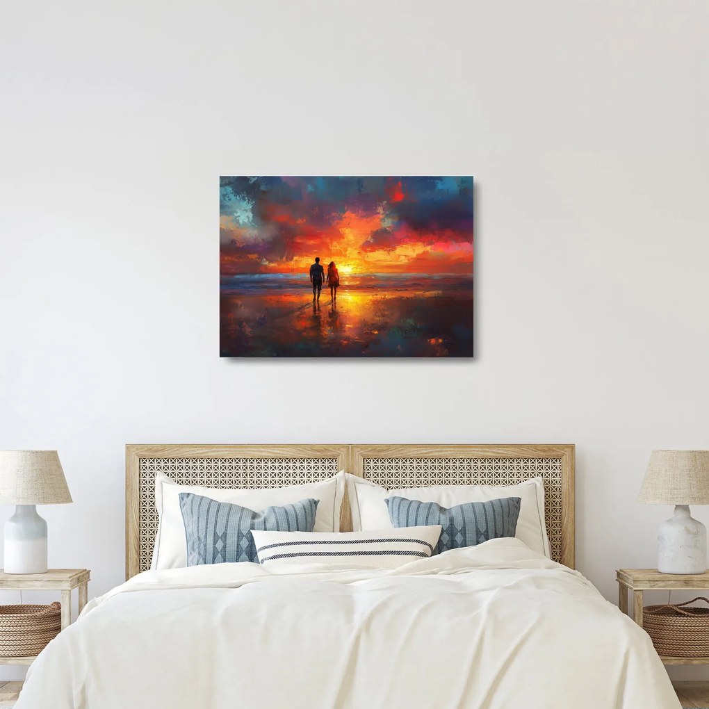 Obraz na szkle - Spacer po plaży (70x50 cm)