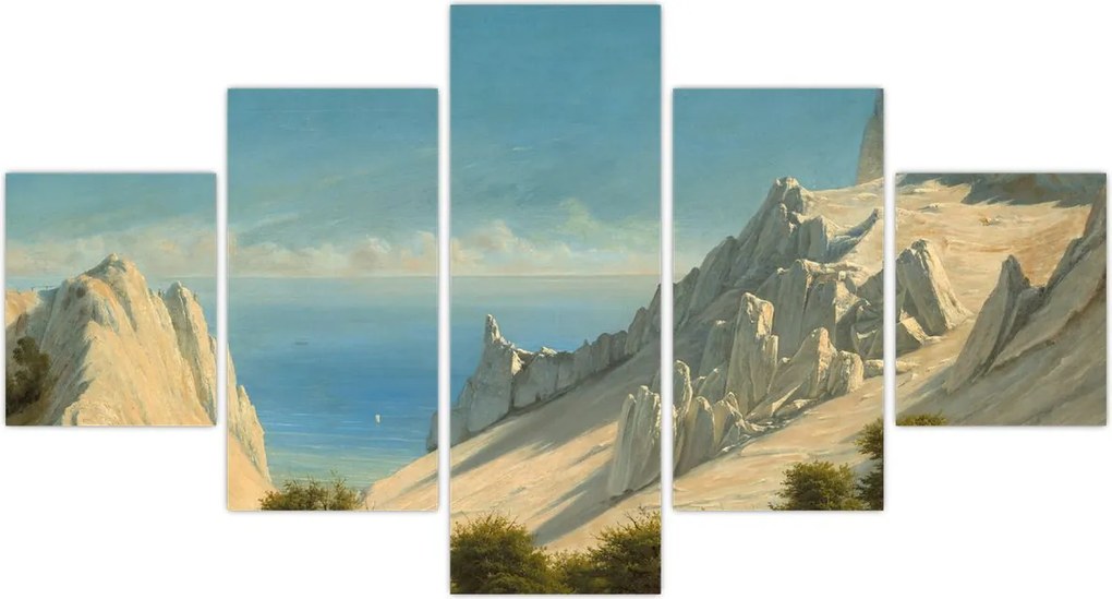 Obraz - Georg Emil Libert, View of Sommerspiret, the Cliffs of Møn, reprodukcje (125x70 cm)