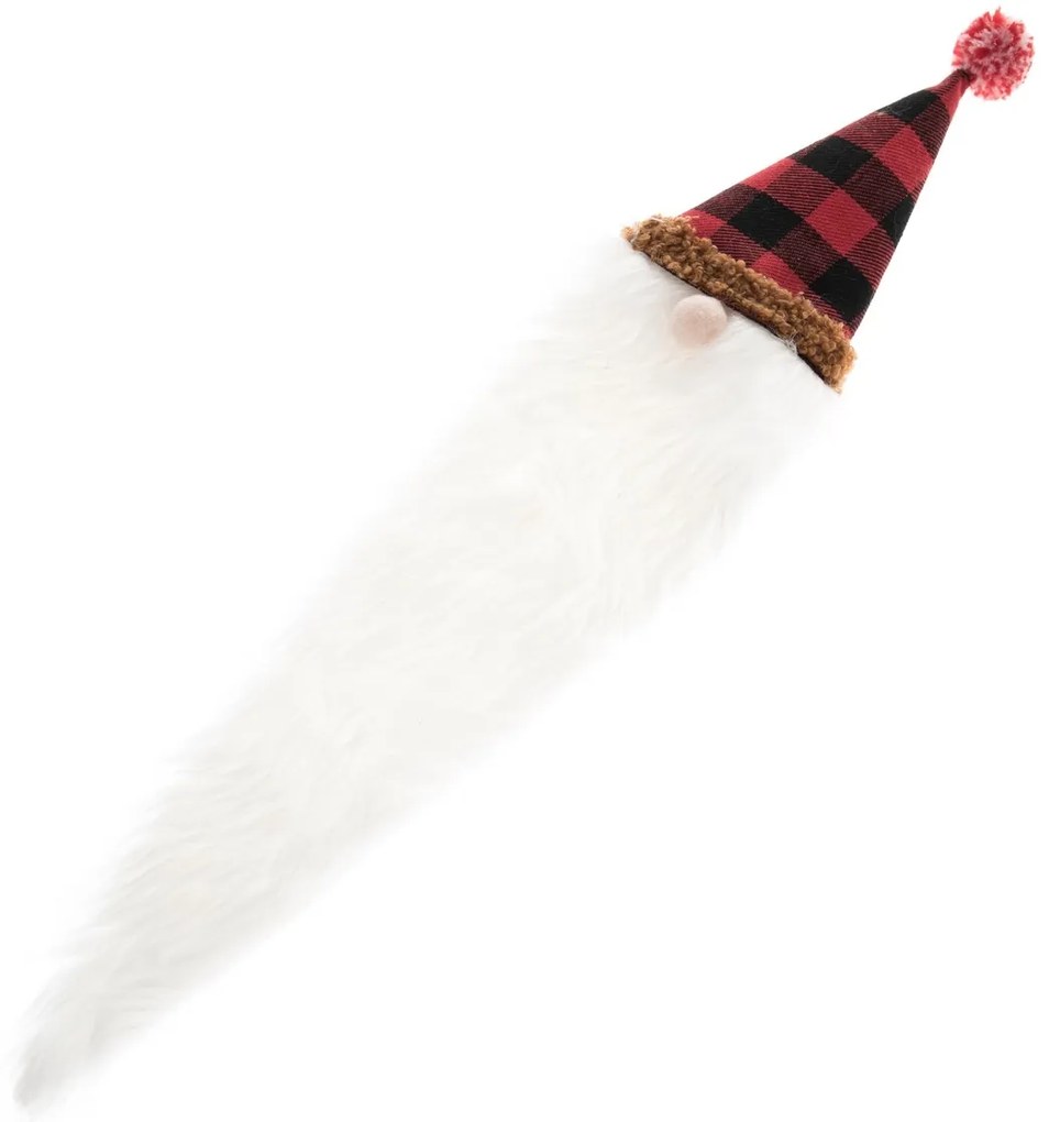 Tekstylna dekoracja na butelkę Krasnal czerwony, 8x 38 cm