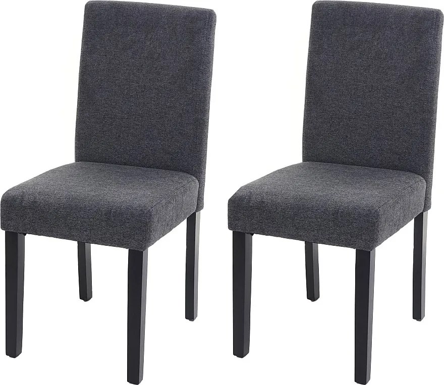 Krzesło do jadalni Littau (zestaw 2 sztuk),  tkanina, antracytowy szary, ciemne nogi