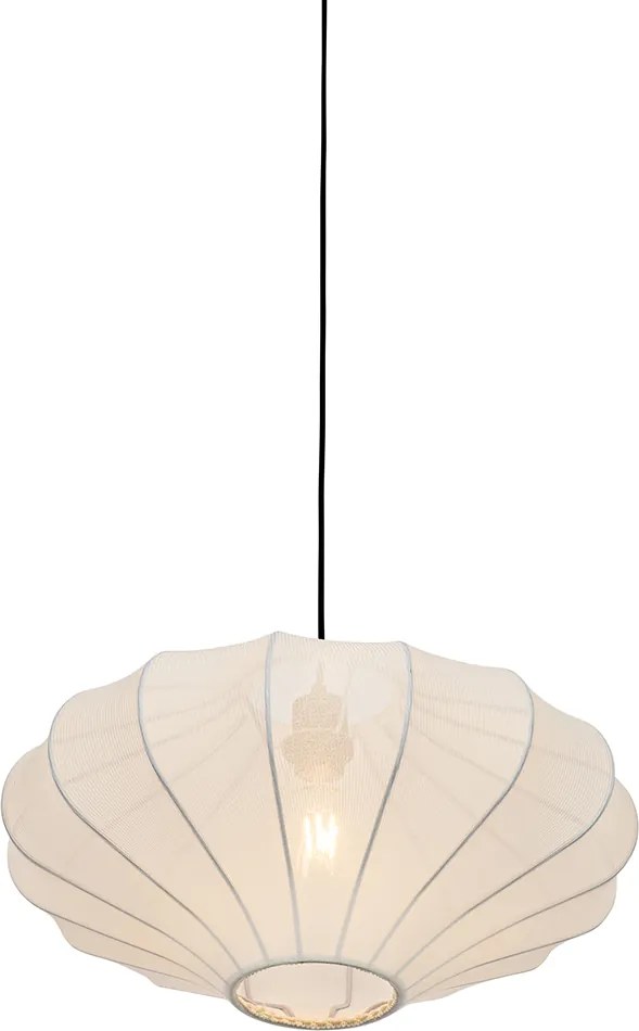 Lampa wisząca Design Biały Jedwab 50 cm - Plu